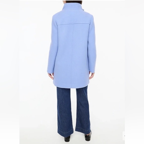 $298 J.Crew Factory Womens Button Neck Dusty Periwinkle Blue City Coat Sz 4 New - Picture 11 of 11